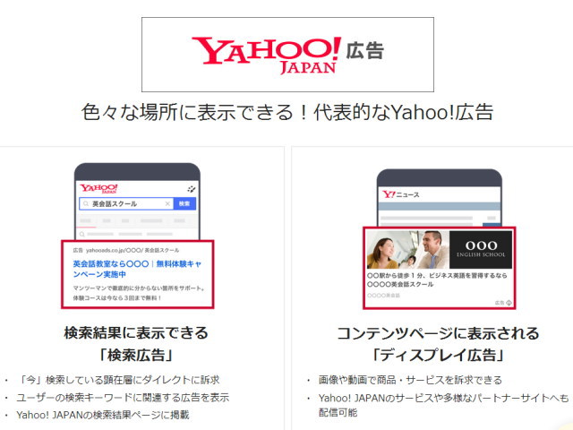 インターネット広告ならYahoo!JAPANのサービスへ出せる「Yahoo!広告」！